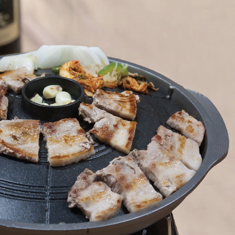 COOKKING - Korean Traditional BBQ Grill Pan, Cauldron Lid Shape - Stovetop Nonstick Indoor/Outdoor Smokeless BBQ Cast Aluminum Grill Pan, Made in Korea - Image 2